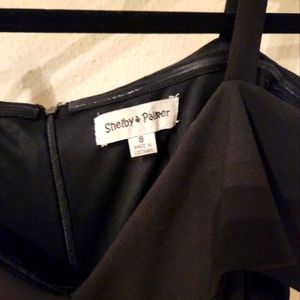 Shelby & Palmer Size 8: Off the Shoulder Black Jumpsuit
